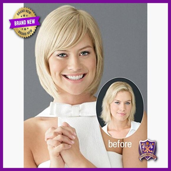 Synthetic Monofilament Clip-In Bang Hairpiece with Sheer Front main image 4